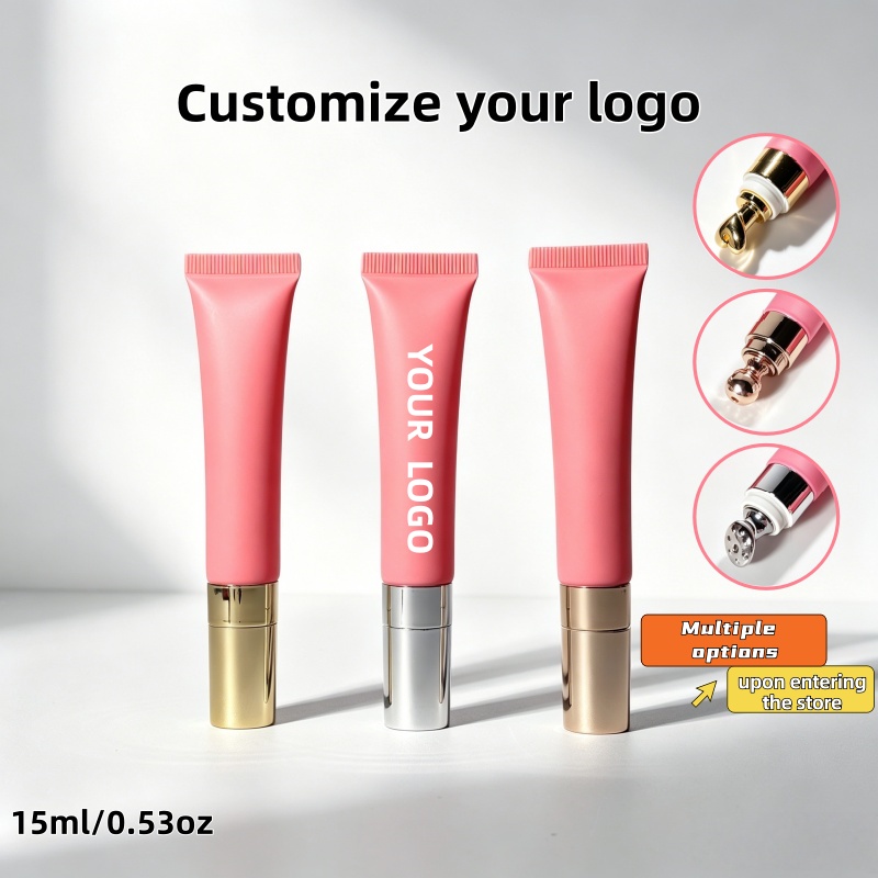 Luxury Rose Skincare - 【โลโก้แบบกำหนดเอง】50 ชิ้น หลอดบีบสีชมพูกุหลาบขนาด 15 มล. แบบกำหนดเองได้